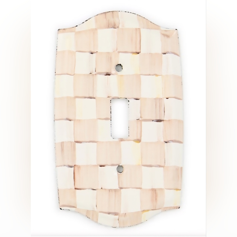 ❤️BUY 2 GET 1 FREE  Mocha Check Single Toggle Switch Plate, Mocha Check,$44.95